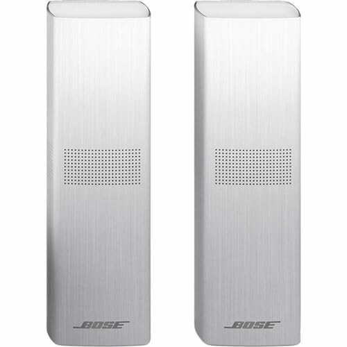 Pair of silver Bose speakers