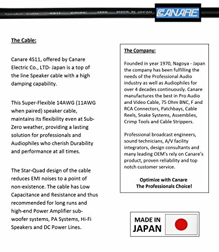 Description of Canare 4511 speaker cable and company information.