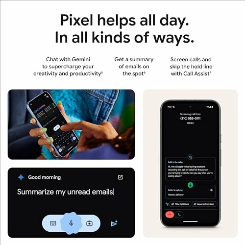 Google Pixel 8a features: Chat with Gemini, email summary, call screening