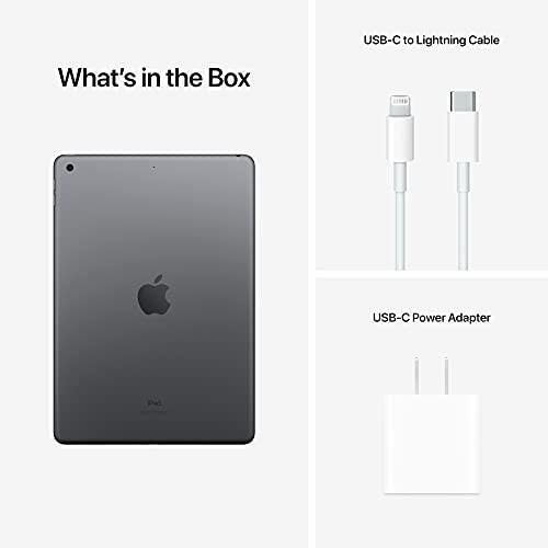 iPad with USB-C to Lightning cable and USB-C power adapter.