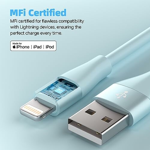 MFi certified Lightning to USB cable for Apple devices