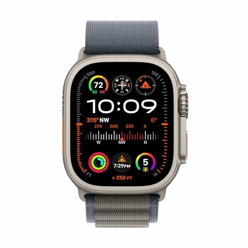 Smartwatch with digital display and various icons