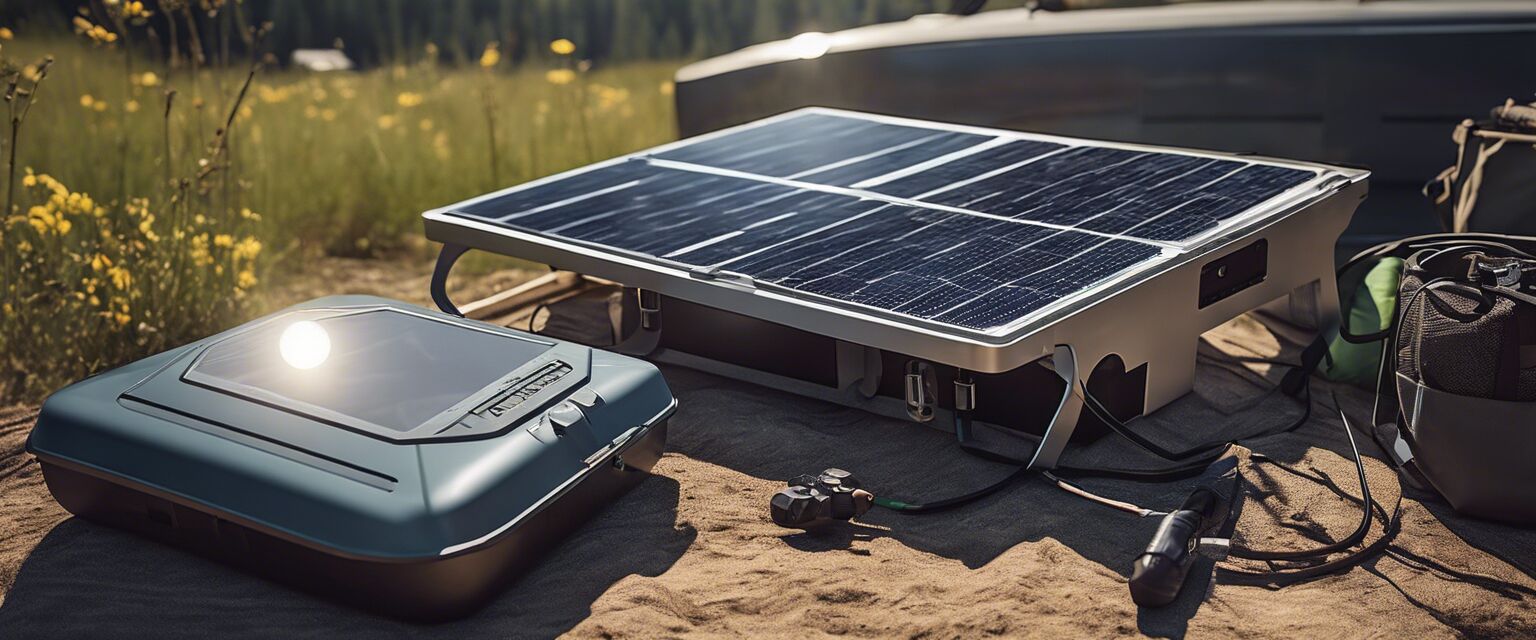 Solar-powered charger used in camping