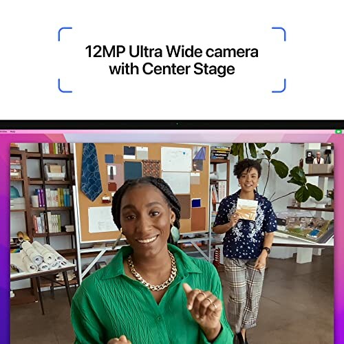 Video call with 12MP Ultra Wide camera and Center Stage feature